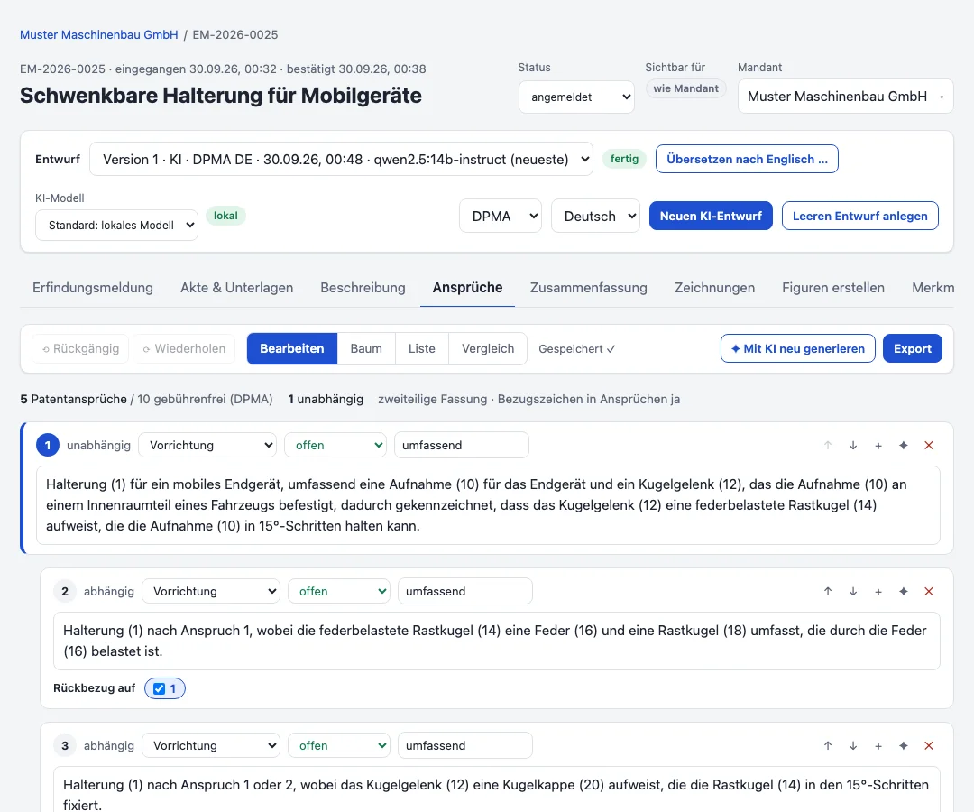 Der Anspruchsbaum mit den Rückbezügen